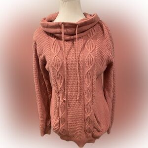 Preswick & Moore Salmon Knit Cowl Neck Sweater M